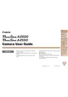 Canon PowerShot A2550 manual. Camera Instructions.